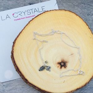 Girls Owl And Tree Of Life Sterling Silver Necklace With Swarovski Crystal